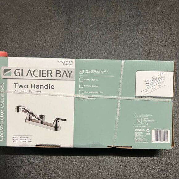 Glacier bay Constructor Double-Handle Standard Kitchen Faucet with Side Sprayer - Picture 2 of 2